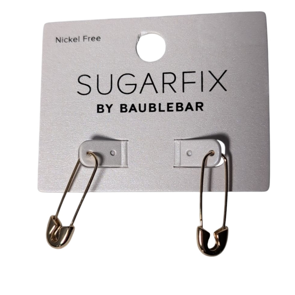 SUGARFIX by BabuleBar Gold Tone Safety Pin Earrings